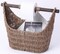 Seagrass Decorative Bathroom Basket – Handwoven Magazine Rack, Storage Organizer for Small Essentials, Washcloths and Toiletries, with Wooden Rod Toilet Paper Holder for Easy Dispensing